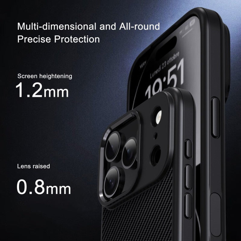iPhone 17 Pro Soft Carbon Texture Case with Camera Control Button and Magsafe - Black